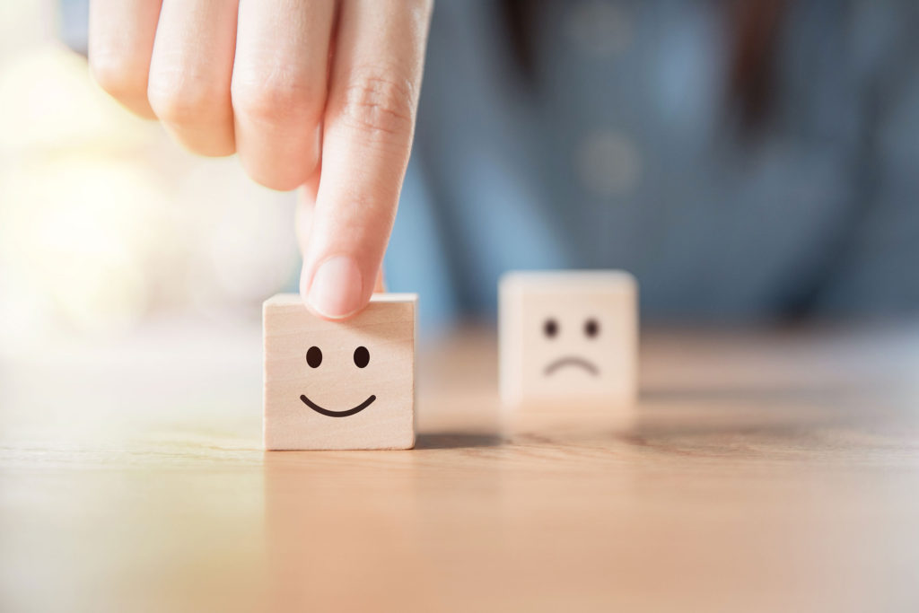 Wooden block smiley